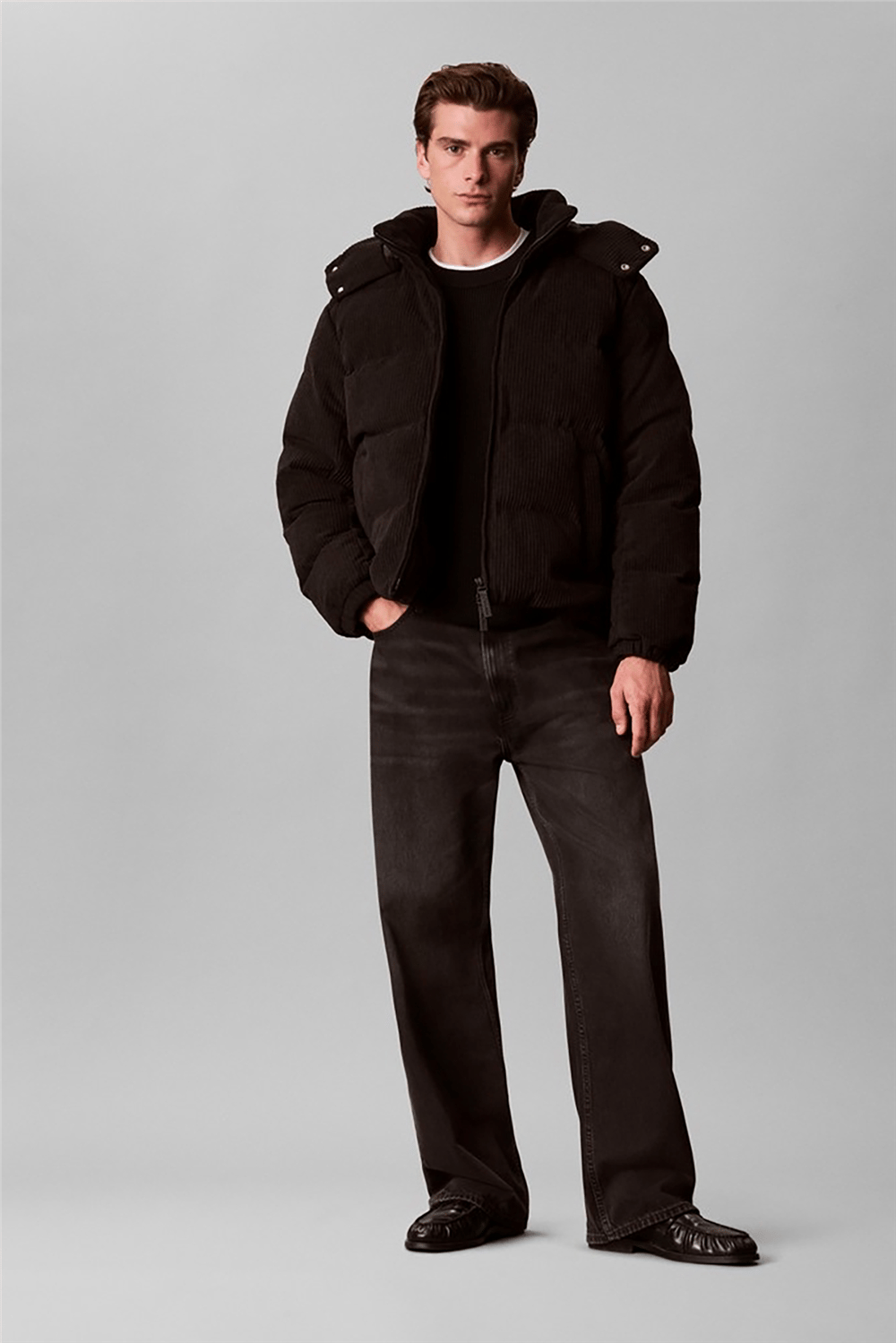 Calvin Klein Ls Corduroy Puffer Hd Down Jkt Erkek Şişme Mont Siyah