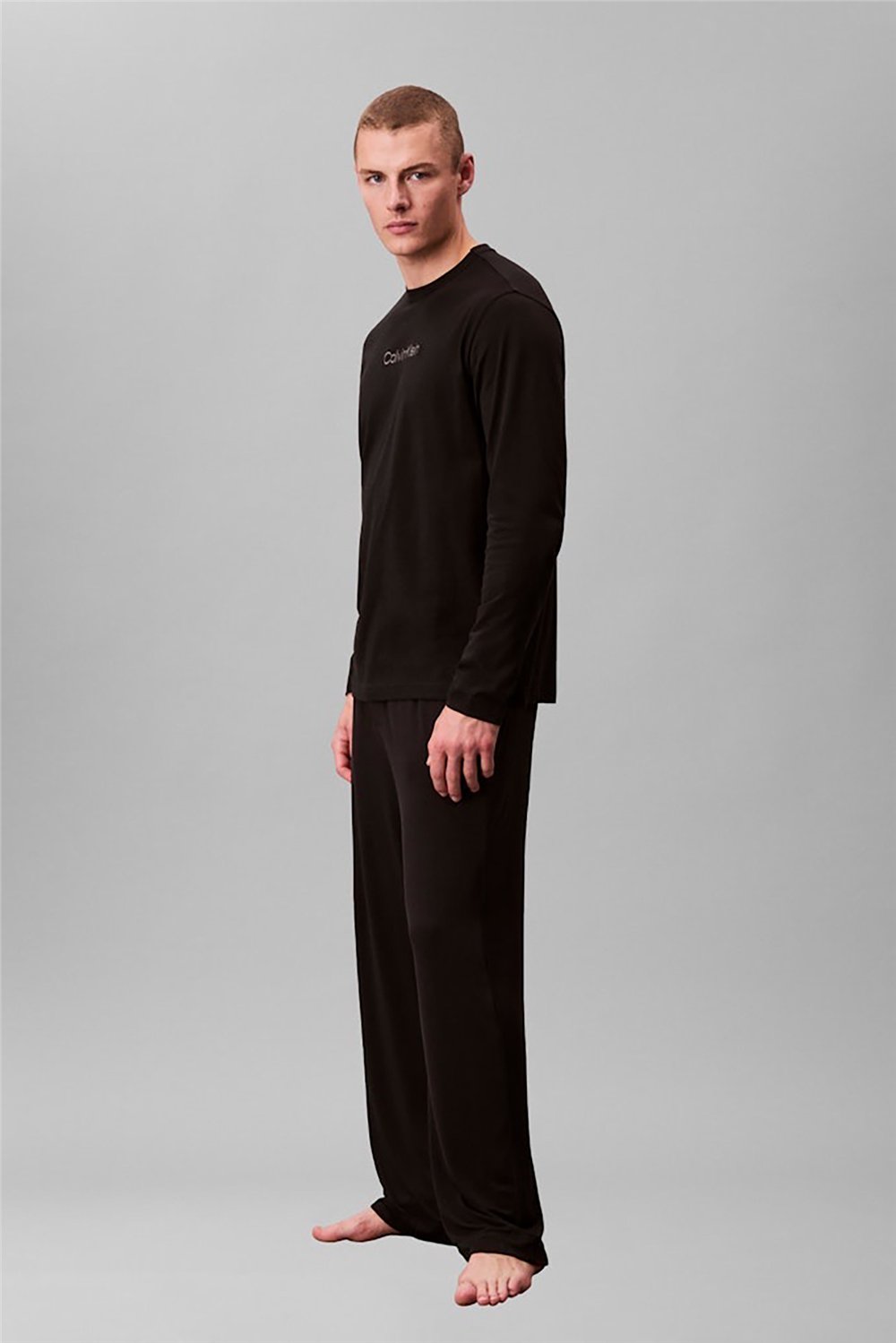 Calvin Klein L/S Crew Neck Erkek Bisiklet Yaka T-Shirt Siyah