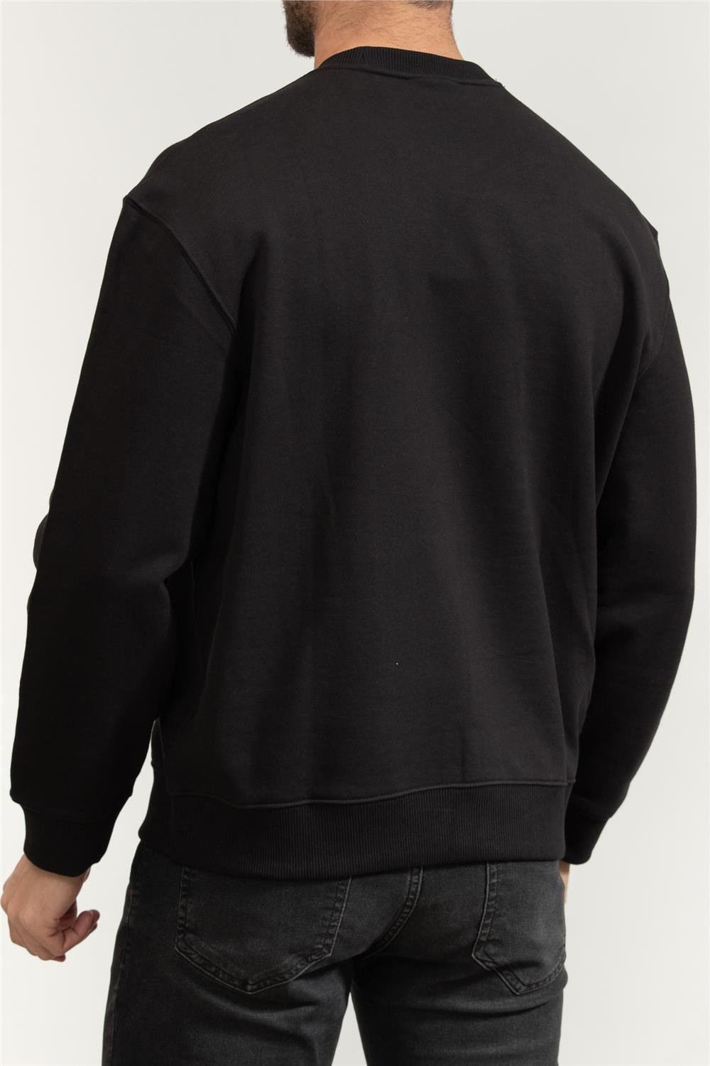 Calvin Klein Ls Eu 350Terry Ck Overlap Graphi Erkek Sweatshirt