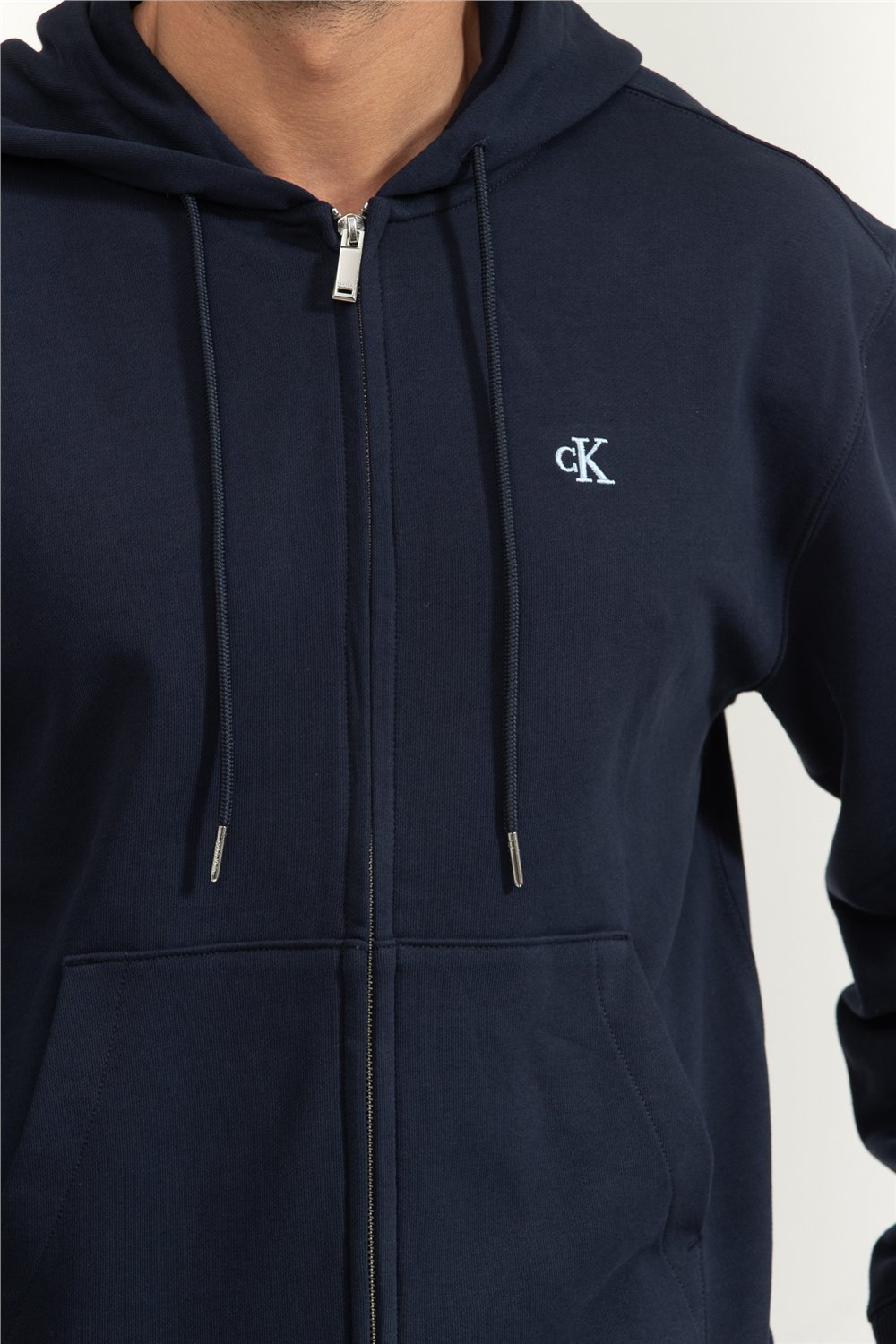 Calvin Klein LS Eu 350Terry Monogram Fz Hoodi Erkek Kapüşonlu Sweatshirt