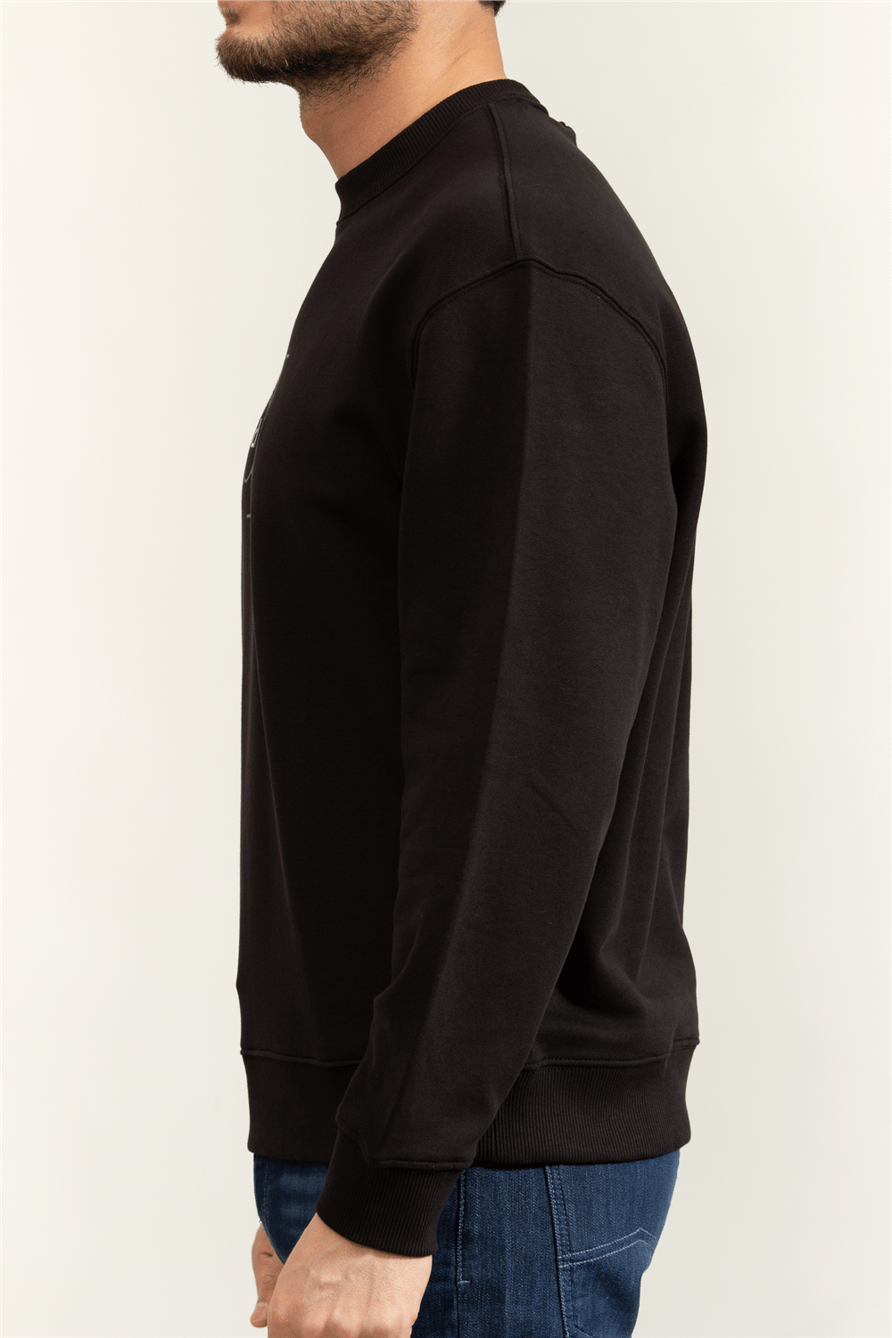 Calvin Klein LS Eu 350Terry Monologo Cn Swtsh Erkek Bisiklet Yaka Sweatshirt