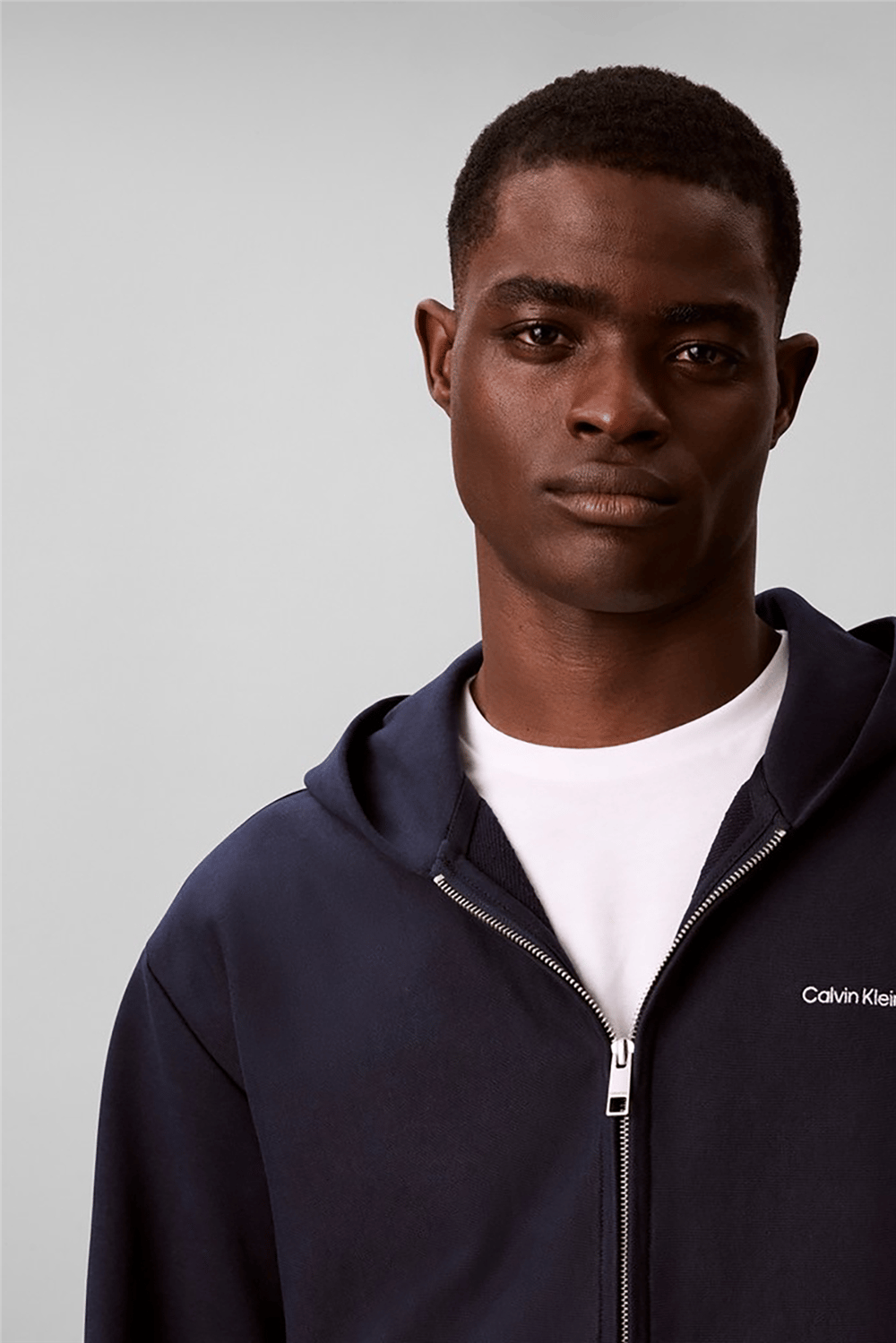 Calvin Klein Ls Micro Logo Dbl Fz Hoodie Erkek Kapüşonlu Sweatshirt Lacivert