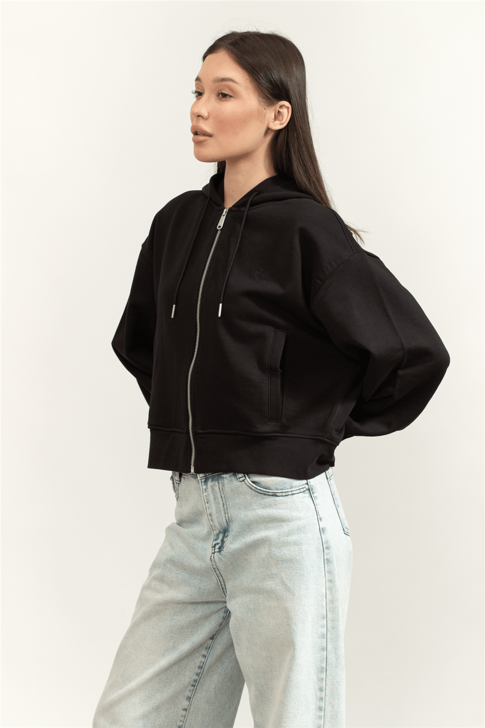 Calvin Klein Ls Monogram Terry Cr Kadın Bisiklet Yaka Sweatshirt