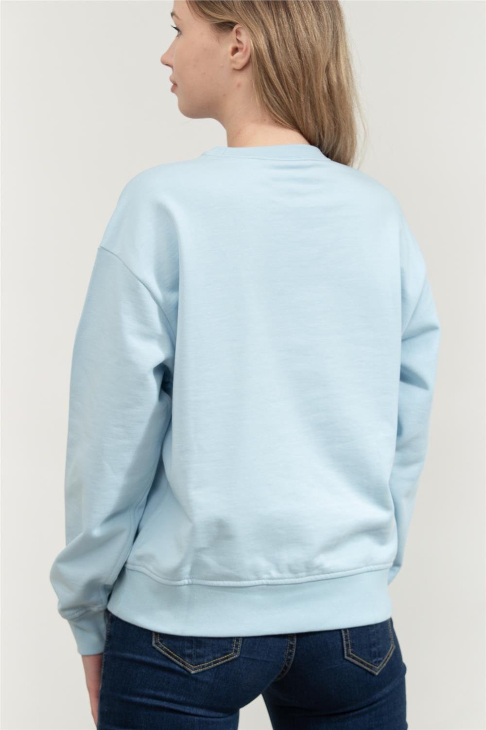 Calvin Klein Ls Monologo French Terry Rlxd Cn Kadın Bisiklet Yaka Sweatshirt