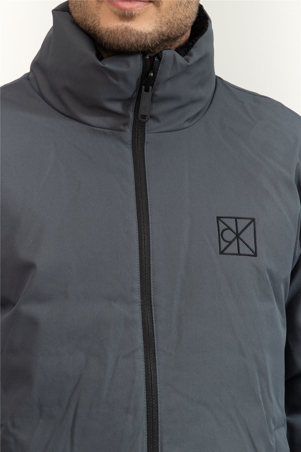 Calvin Klein LS Nylon Reversible Aop Down Puf Erkek Şişme Mont