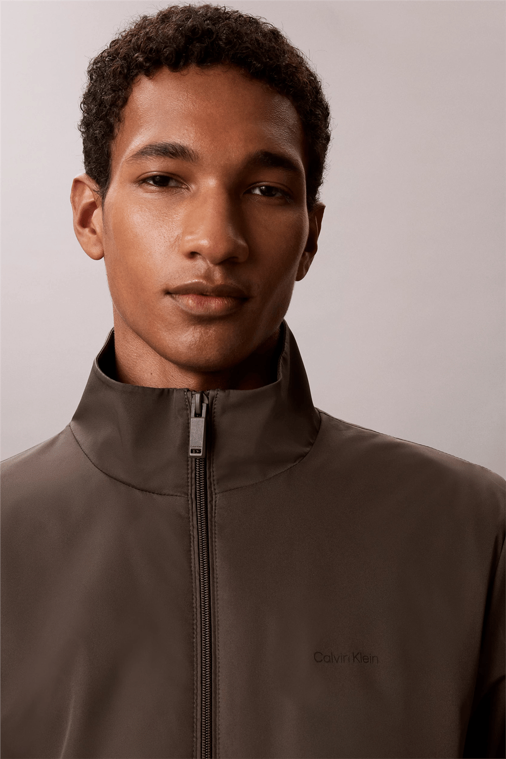 Calvin Klein Ls Nylon Stand Collar Windbreake Erkek Rüzgarlık Gri