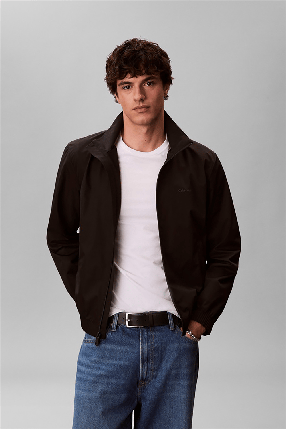Calvin Klein Ls Nylon Stand Collar Windbreake Erkek Rüzgarlık Siyah