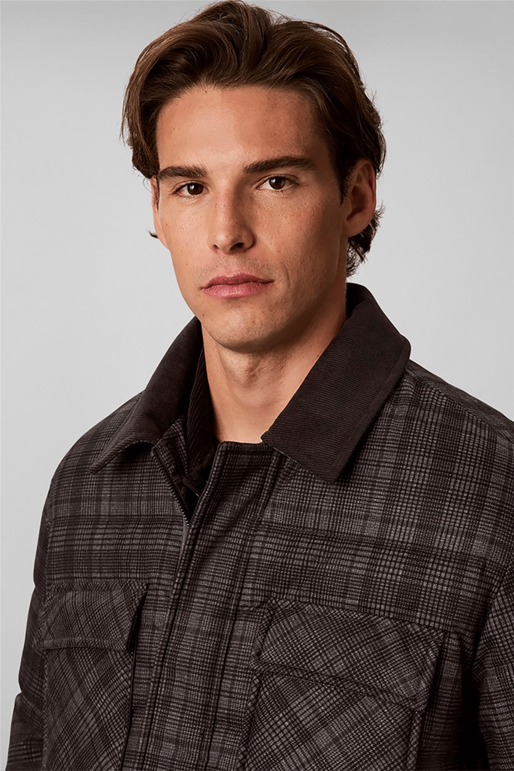 Calvin Klein Ls Printed Plaid Puffer Jkt Erkek Şişme Mont Gri