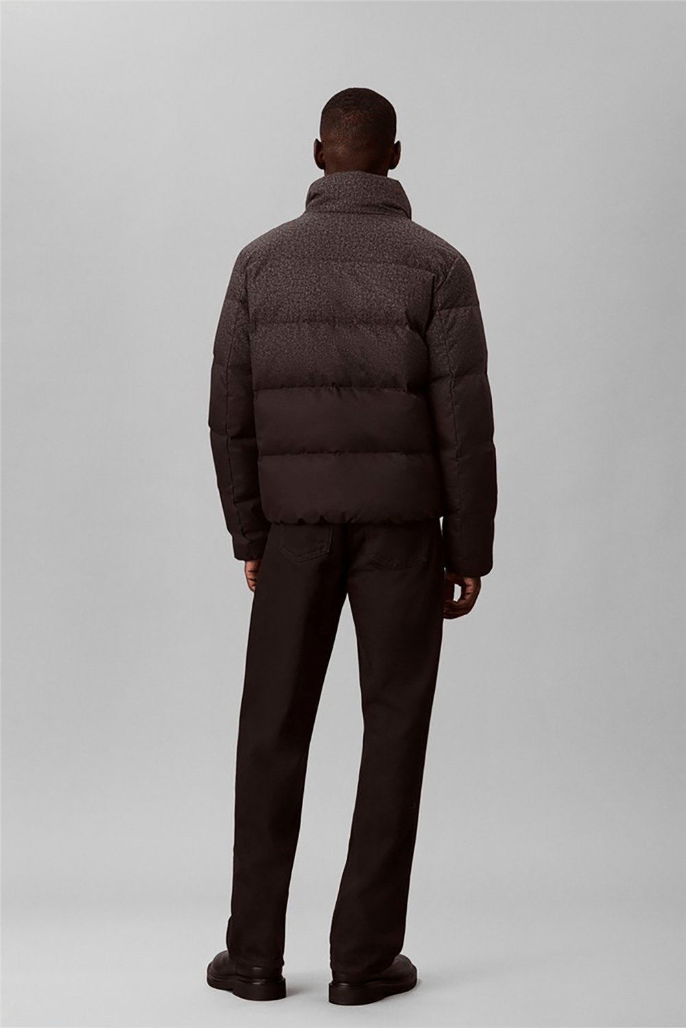 Calvin Klein Ls Rlxd Printed Herringbone Puff Erkek Şişme Mont Gri