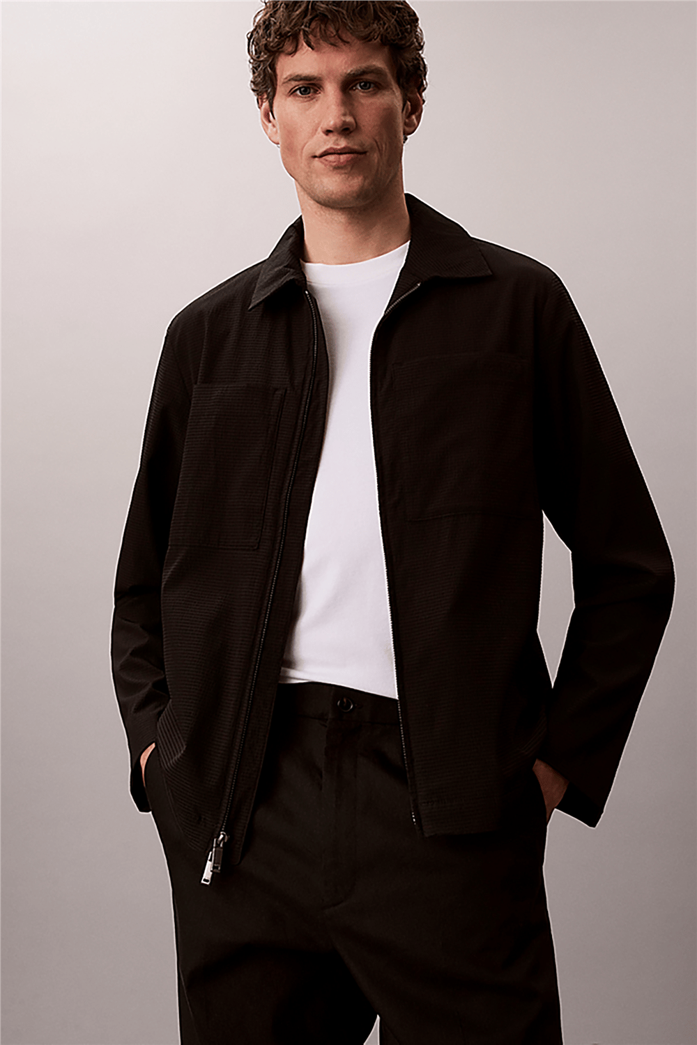 Calvin Klein Ls Seersucker Blouso Erkek Mont
