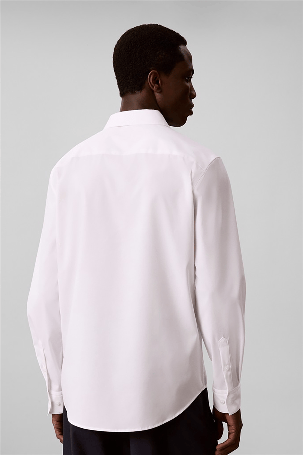 Calvin Klein Ls Sld Supima Str Classic Shirt Erkek Gömlek Beyaz