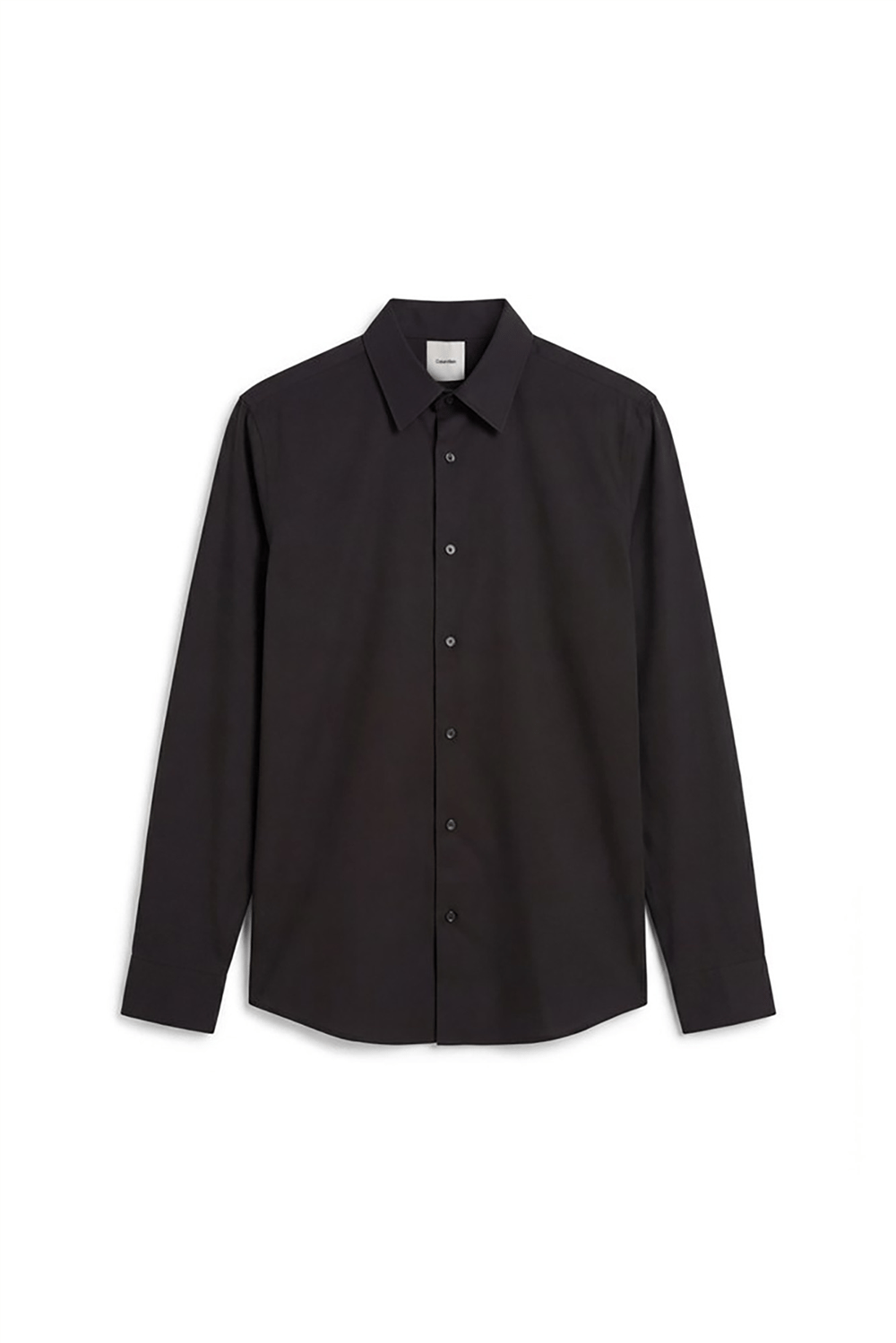Calvin Klein Ls Solid Tech Stretch Slim Shirt Erkek Gömlek Siyah