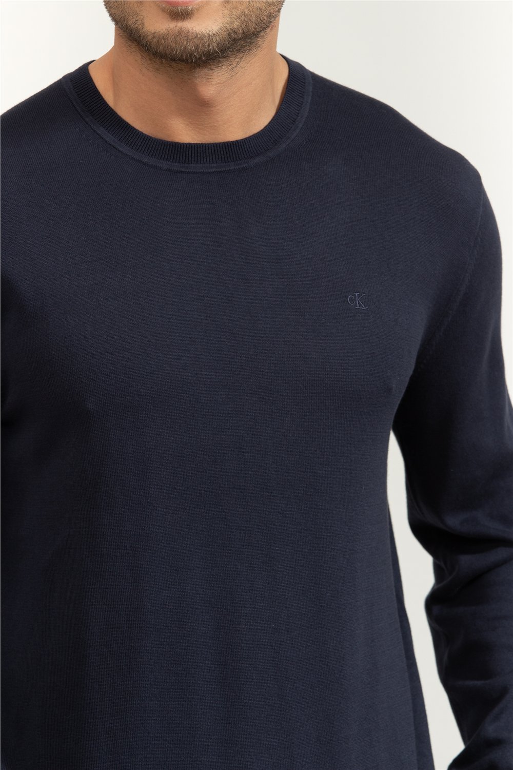 Calvin Klein LS Supima Cotton Crew 14Gg Erkek Triko