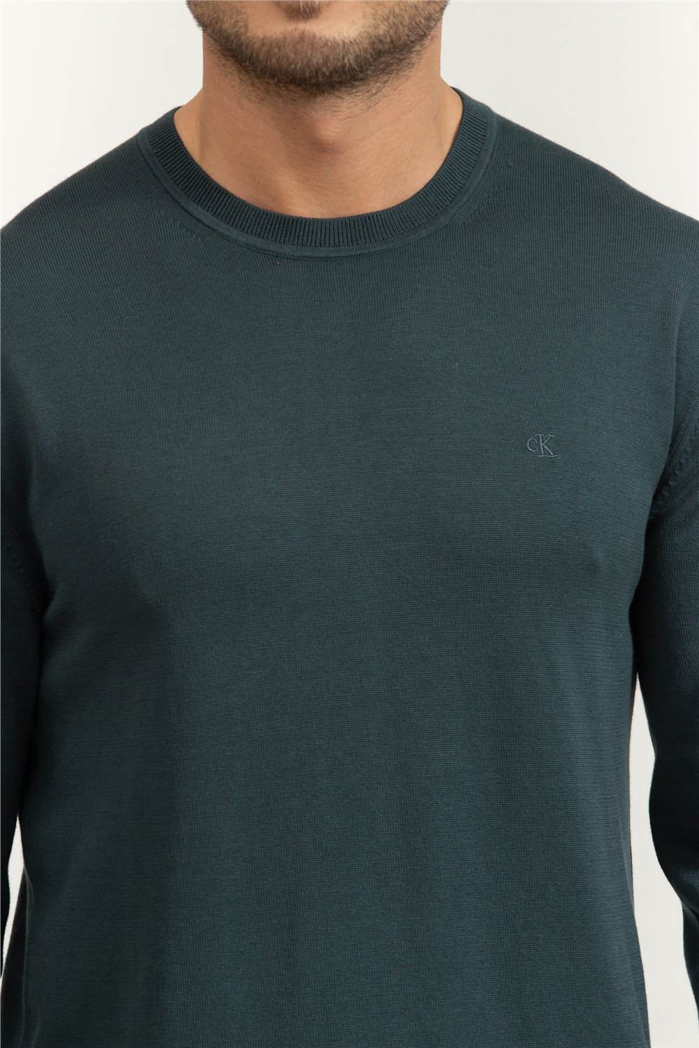 Calvin Klein LS Supima Cotton Crew 14Gg Erkek Triko