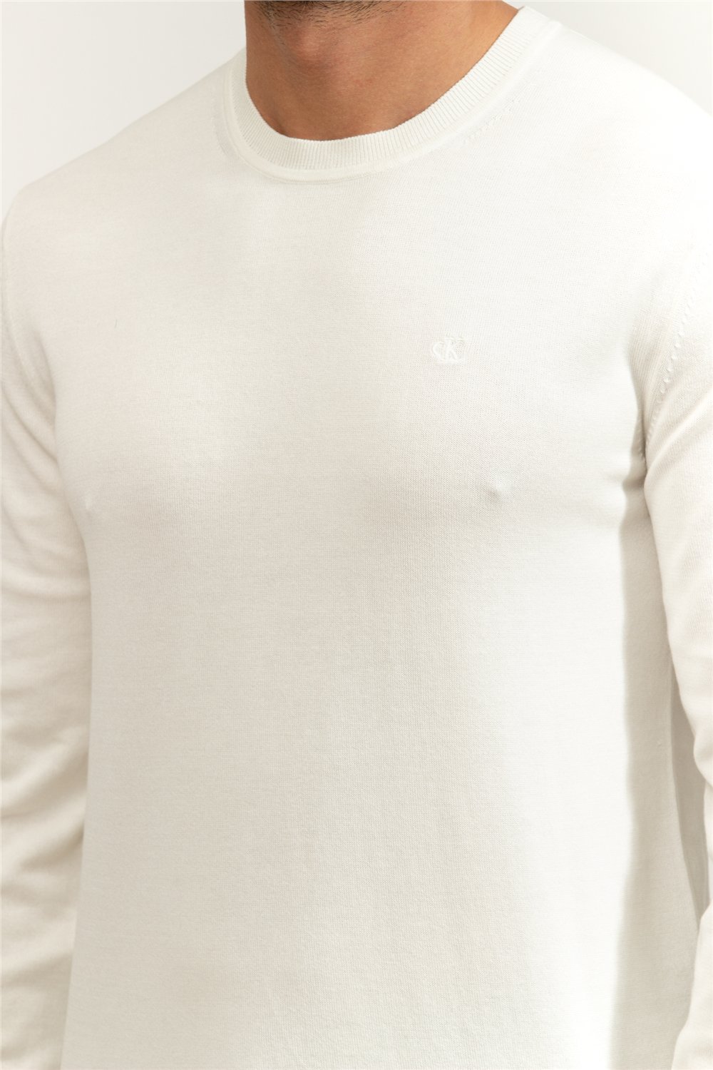 Calvin Klein LS Supima Cotton Crew 14Gg Erkek Triko