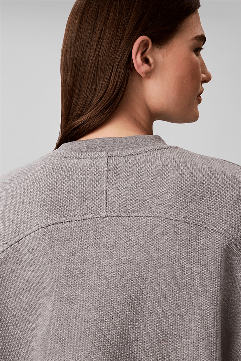 Calvin Klein Ls Textured Fleece Crewneck Kadın Bisiklet Yaka Sweatshirt Gri