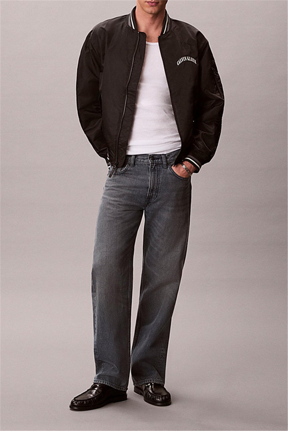 Calvin Klein Ls Unfilled Nylon Ti Erkek Mont Siyah