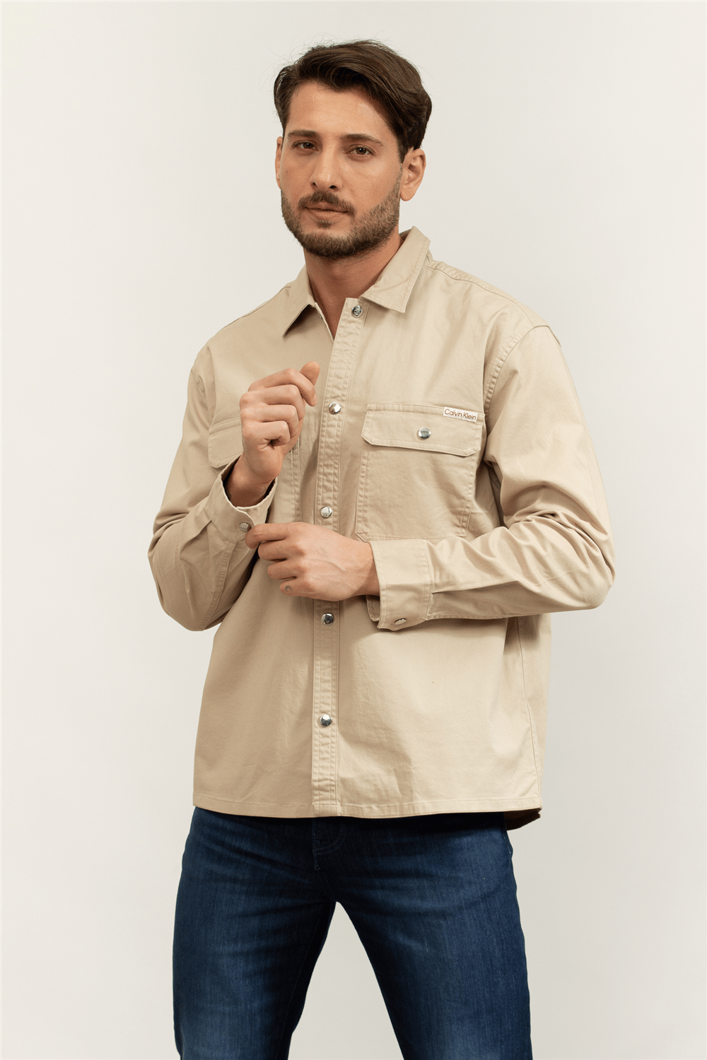 Calvin Klein LS Utility Relaxed Overshirt Erkek Gömlek