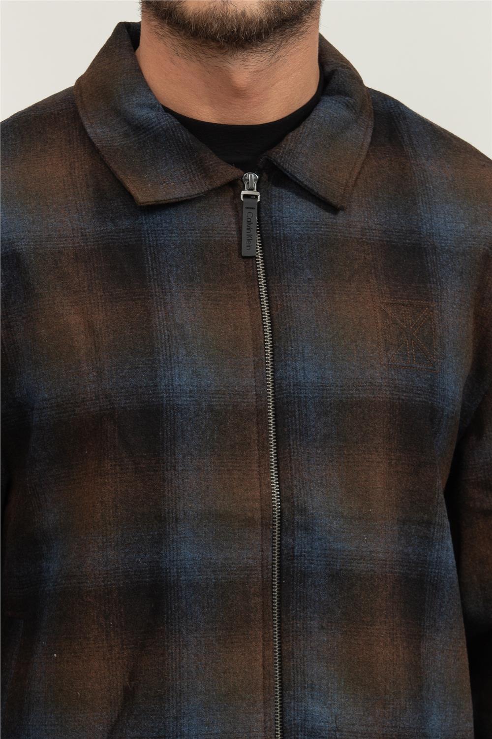Calvin Klein Ls Yd Wool Flannel Fz Erkek Mont