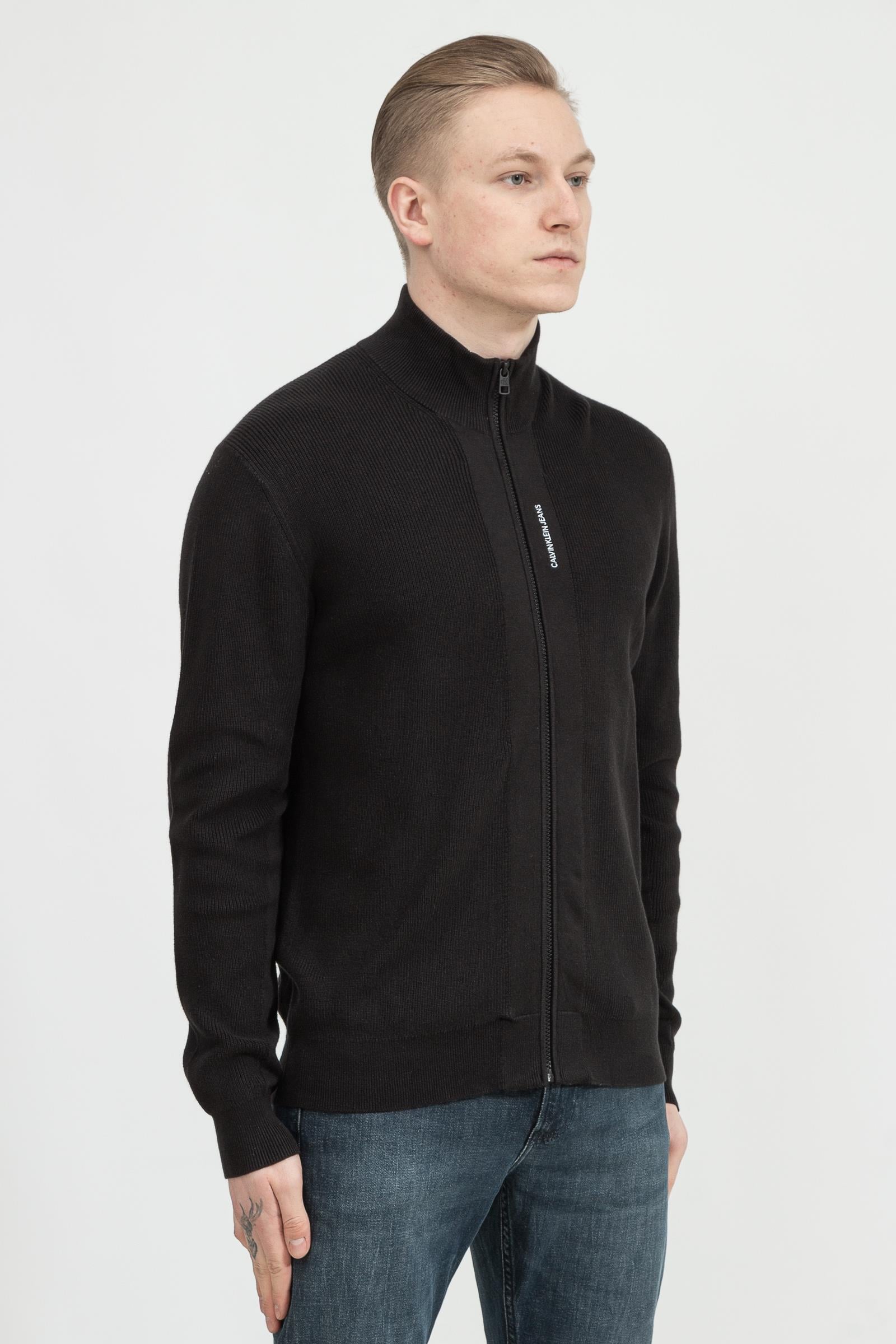 Calvin Klein Micro Branding Full Zip Cardigan Erkek Hırka