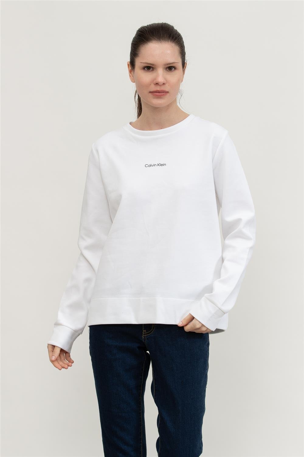 Calvin Klein Micro Logo Ess Kadın Bisiklet Yaka Sweatshirt