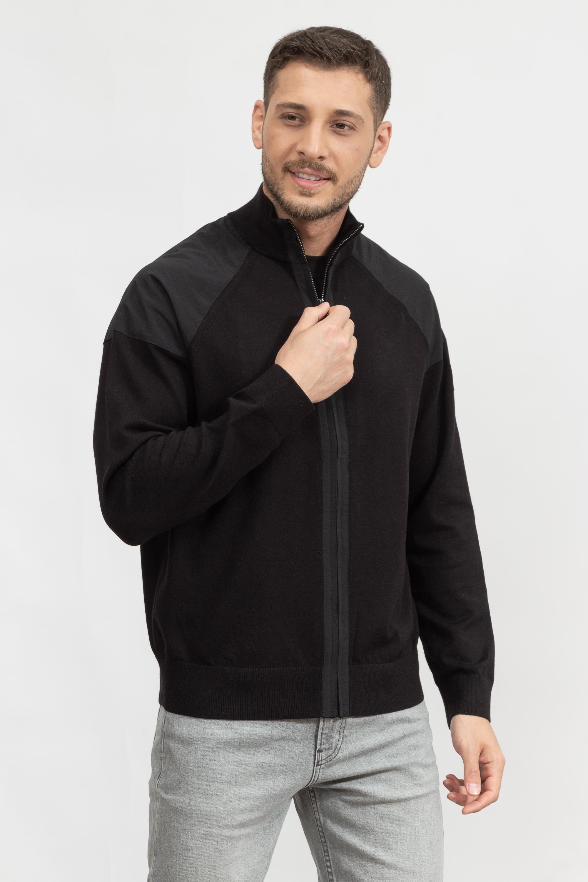 Calvin Klein Mix Media Zip Through Jacket Erkek Hırka