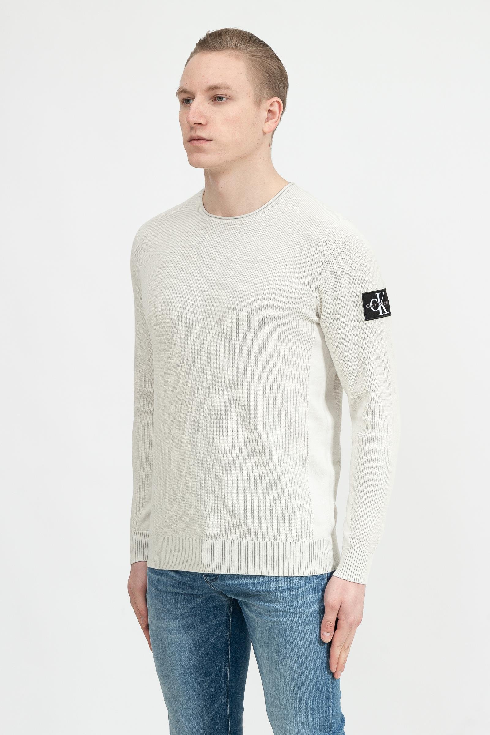 Calvin Klein Monogram Badge Crew Neck Sweater Erkek Triko