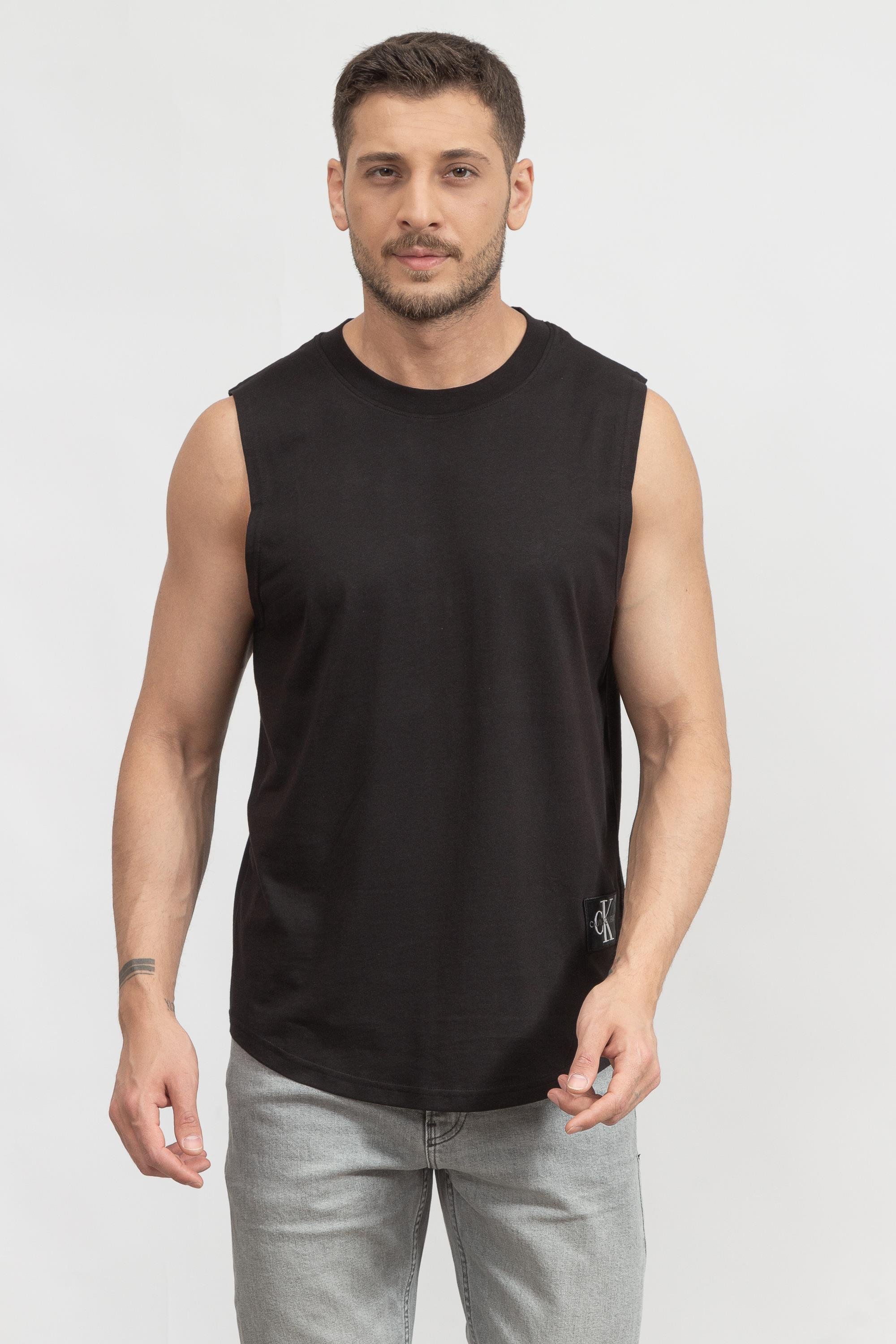 Calvin Klein Monologo Badge Tank Top Erkek Kolsuz T-Shirt