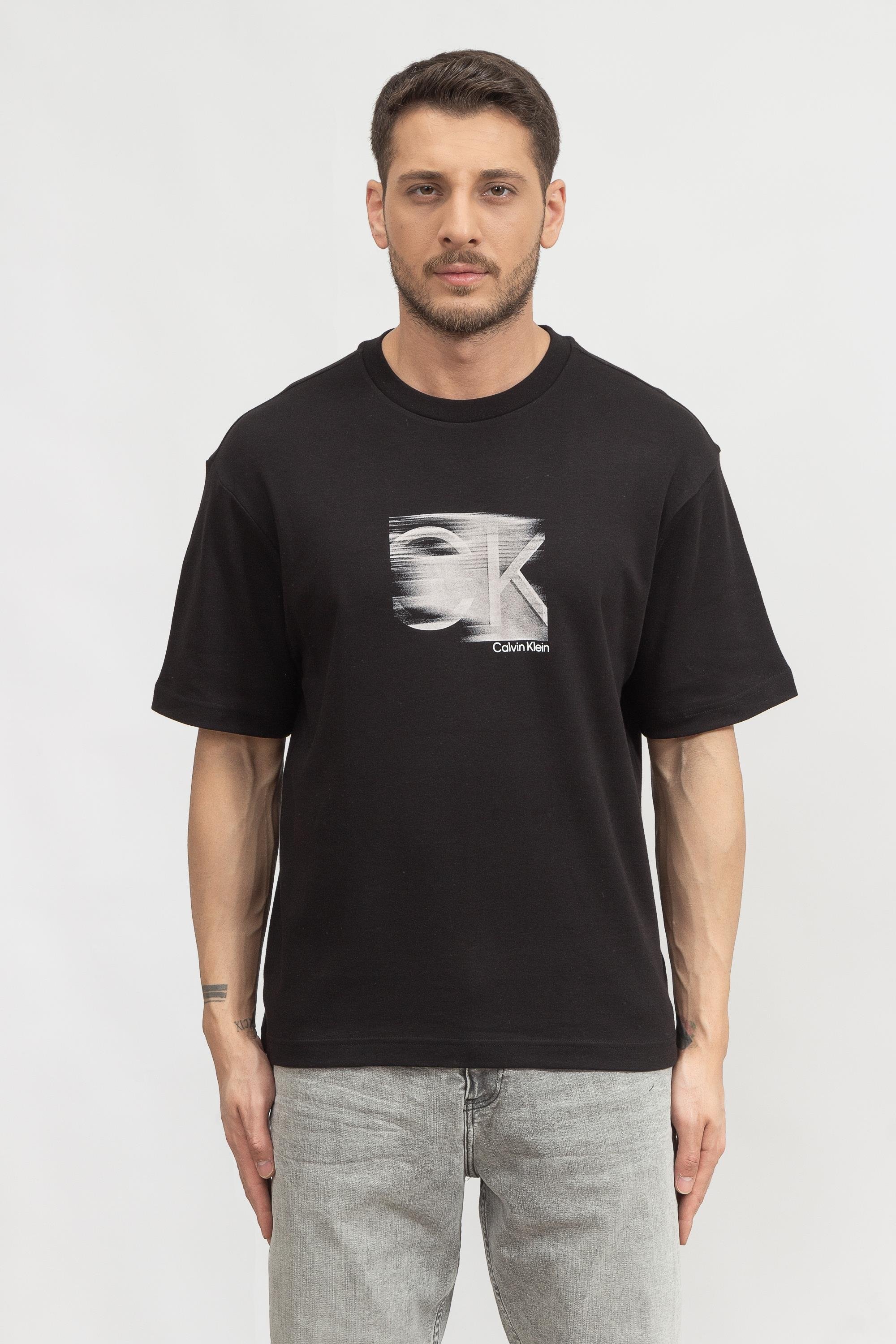 Calvin Klein Motion Logo Modern Comfort Erkek Bisiklet Yaka T-Shirt