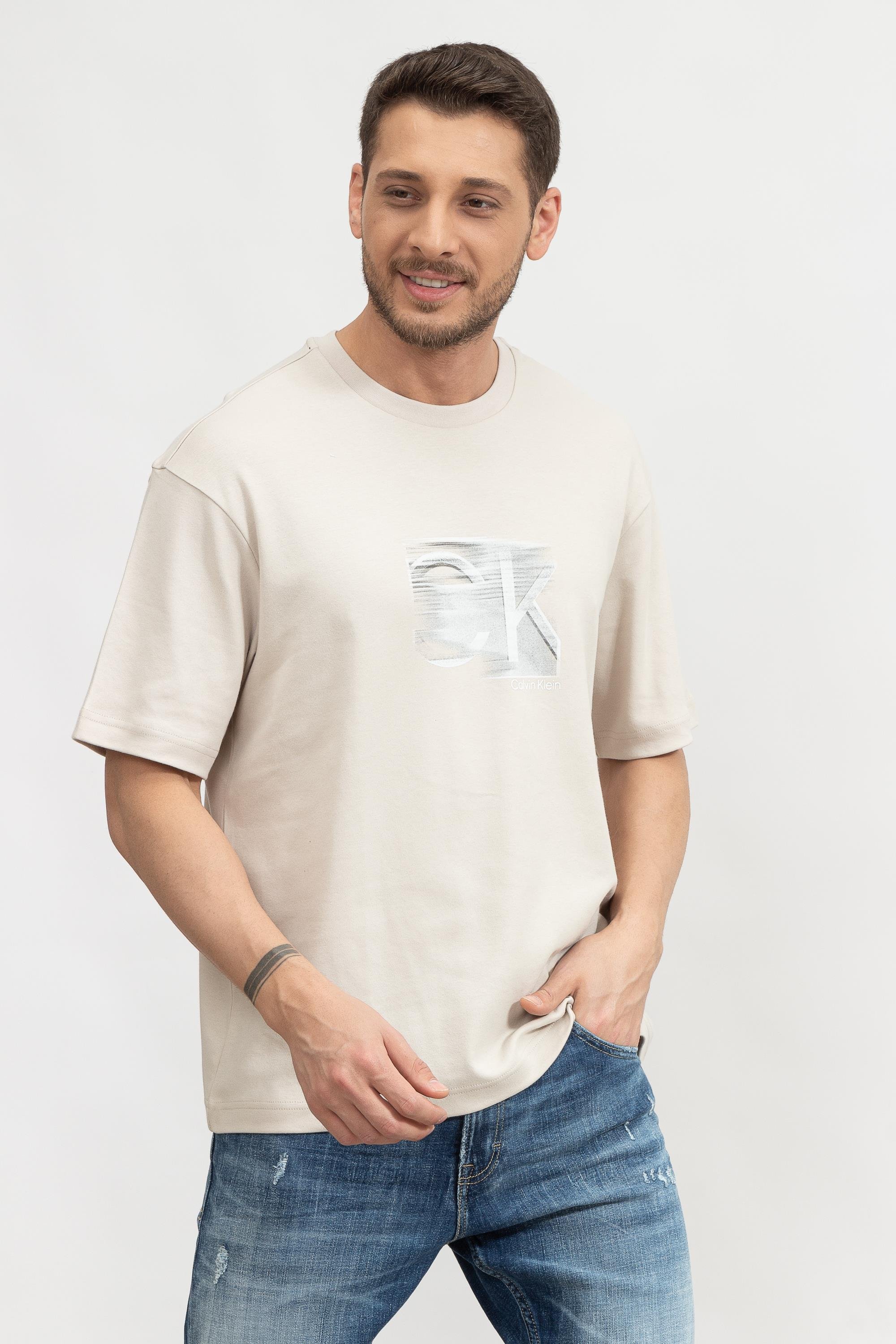Calvin Klein Motion Logo Modern Comfort Erkek Bisiklet Yaka T-Shirt