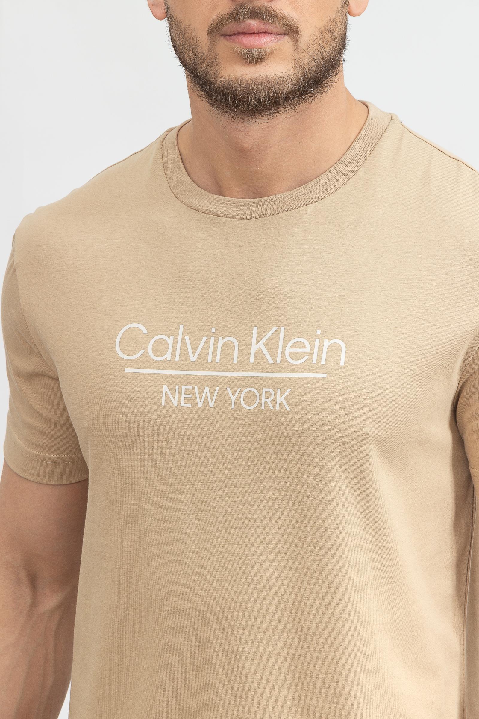 Calvin Klein New York Logo Erkek Bisiklet Yaka T-Shirt
