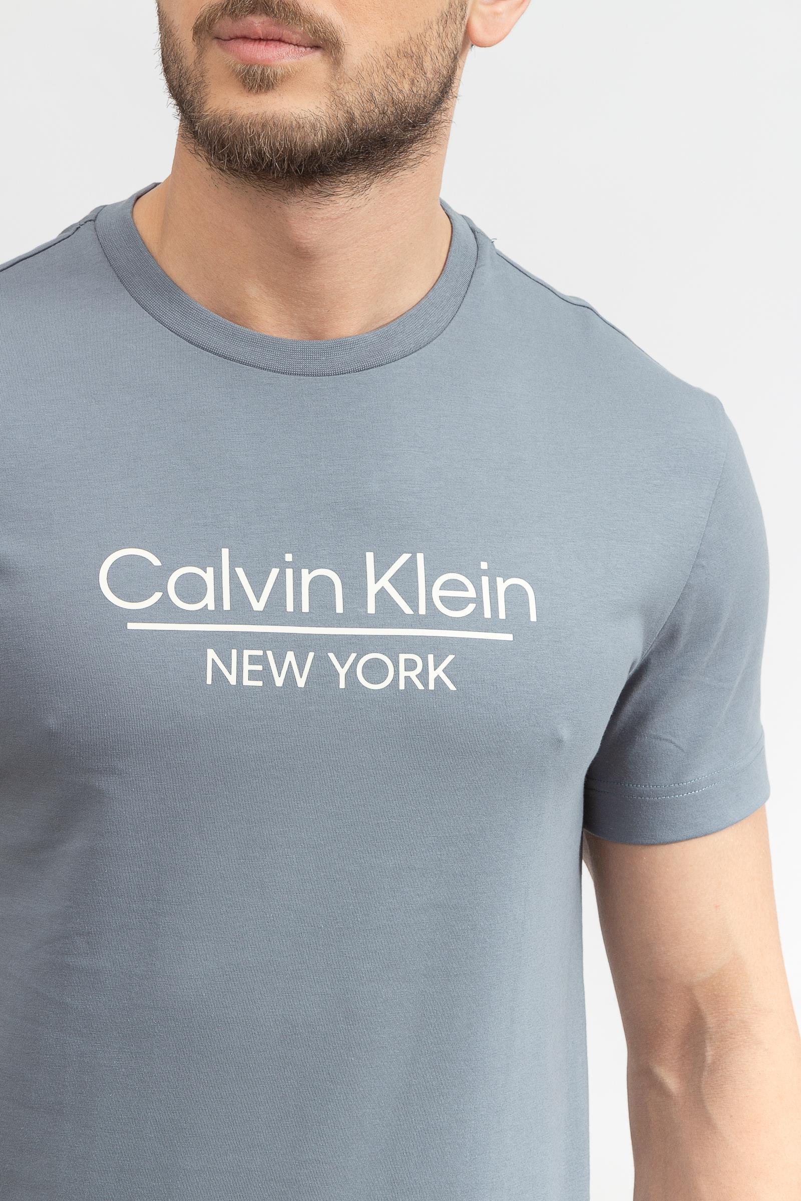 Calvin Klein New York Logo Erkek Bisiklet Yaka T-Shirt
