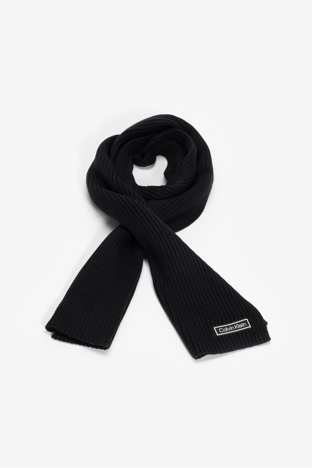 Calvin Klein Patch Chunky Rib Cotton Erkek Atkı