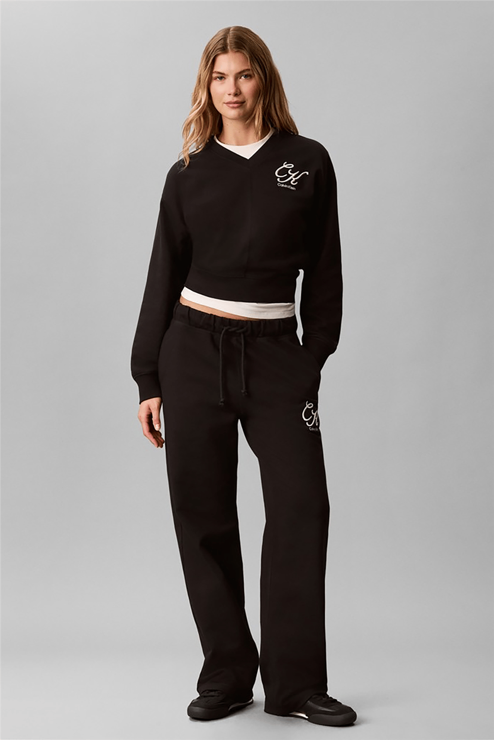 Calvin Klein Premium Terry Script Logo Pant Kadın Eşofman Altı Siyah