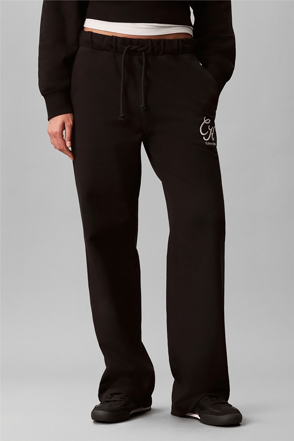 Calvin Klein Premium Terry Script Logo Pant Kadın Eşofman Altı Siyah