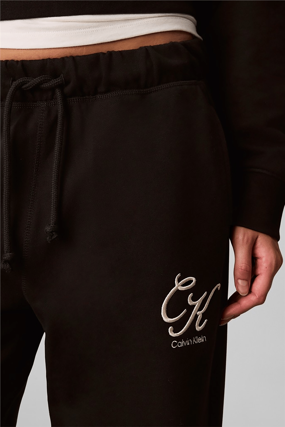 Calvin Klein Premium Terry Script Logo Pant Kadın Eşofman Altı Siyah