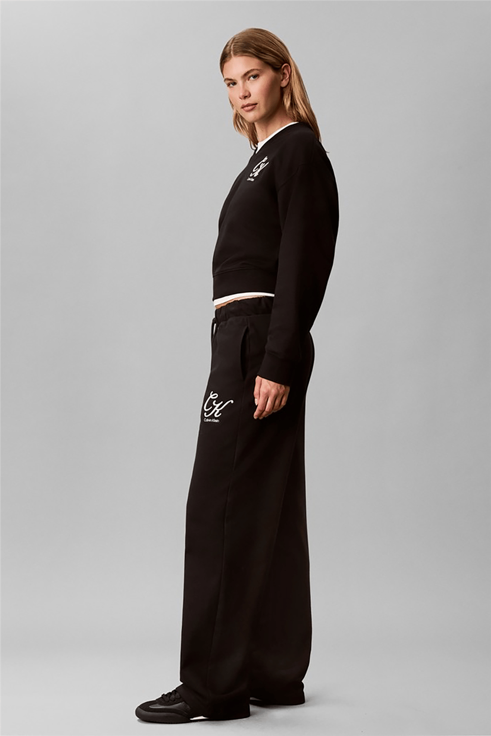 Calvin Klein Premium Terry Script Logo Pant Kadın Eşofman Altı Siyah