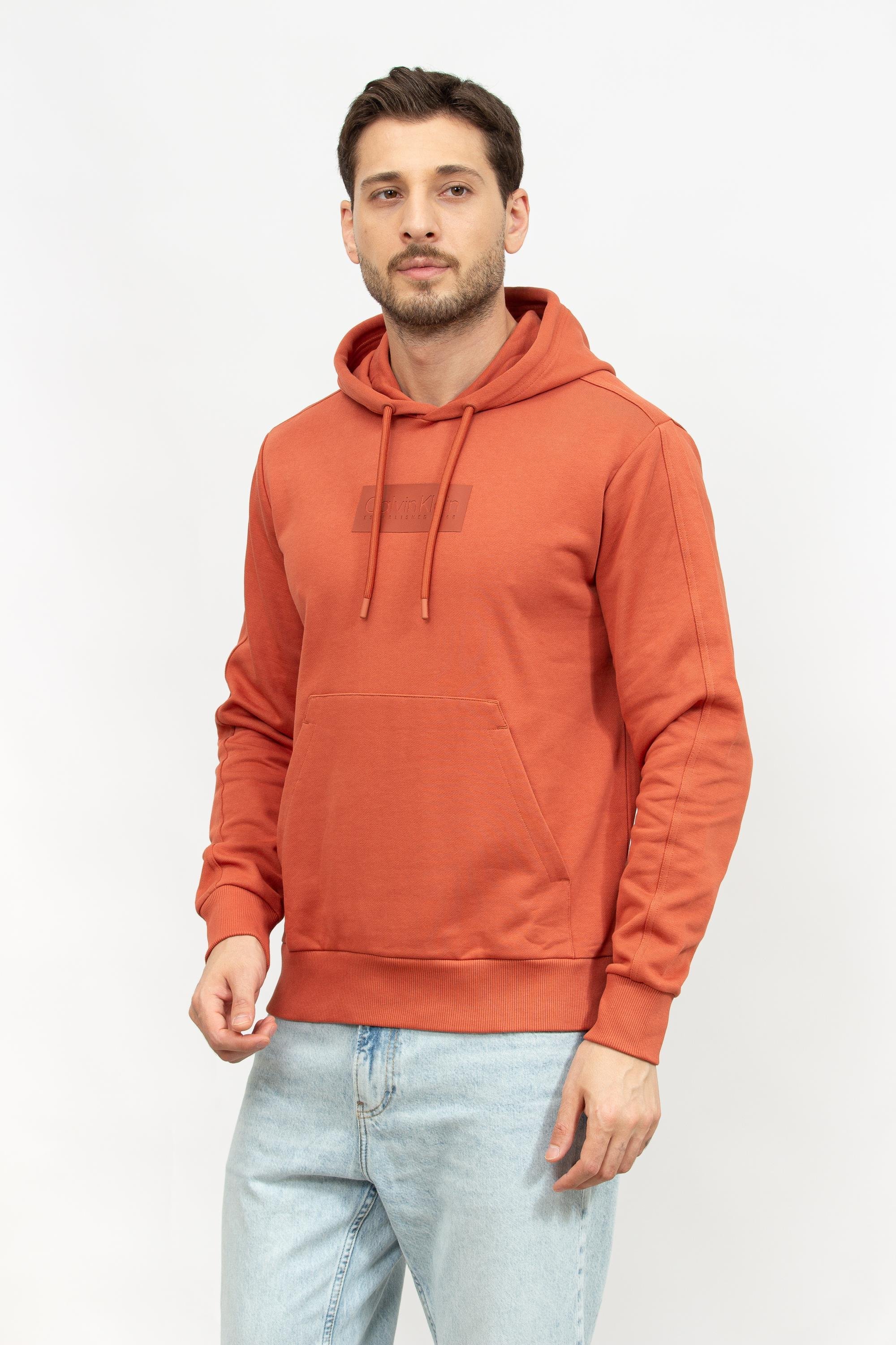 Calvin Klein Raised Rubber Logo Erkek Kapüşonlu Sweatshirt