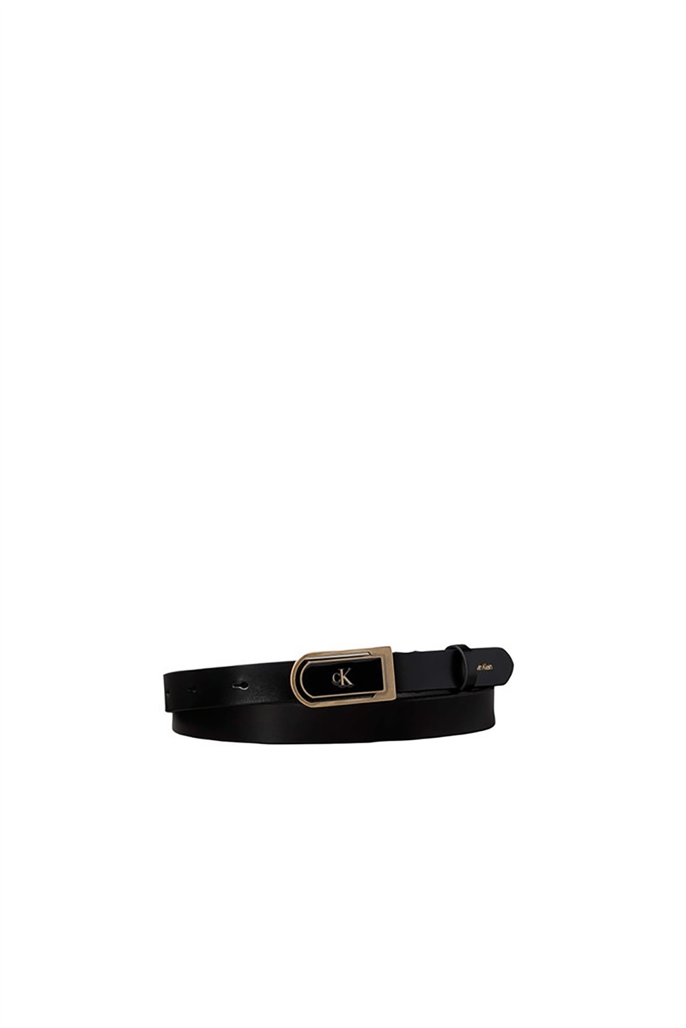 Calvin Klein Round Ck Enamel Plaque 20Mm Kadın Kemer Siyah