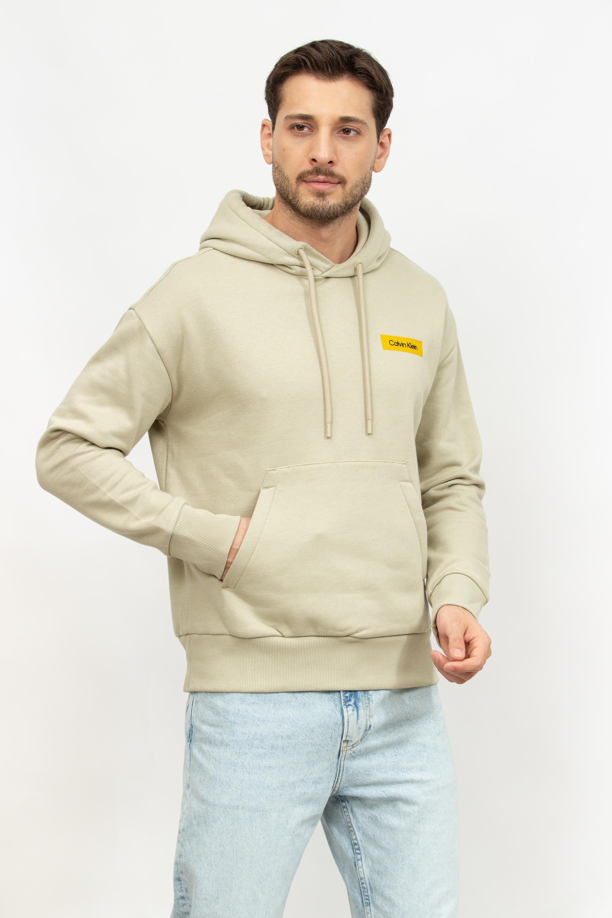 Calvin Klein Sense Layer Back Graphic Erkek Kapüşonlu Sweatshirt