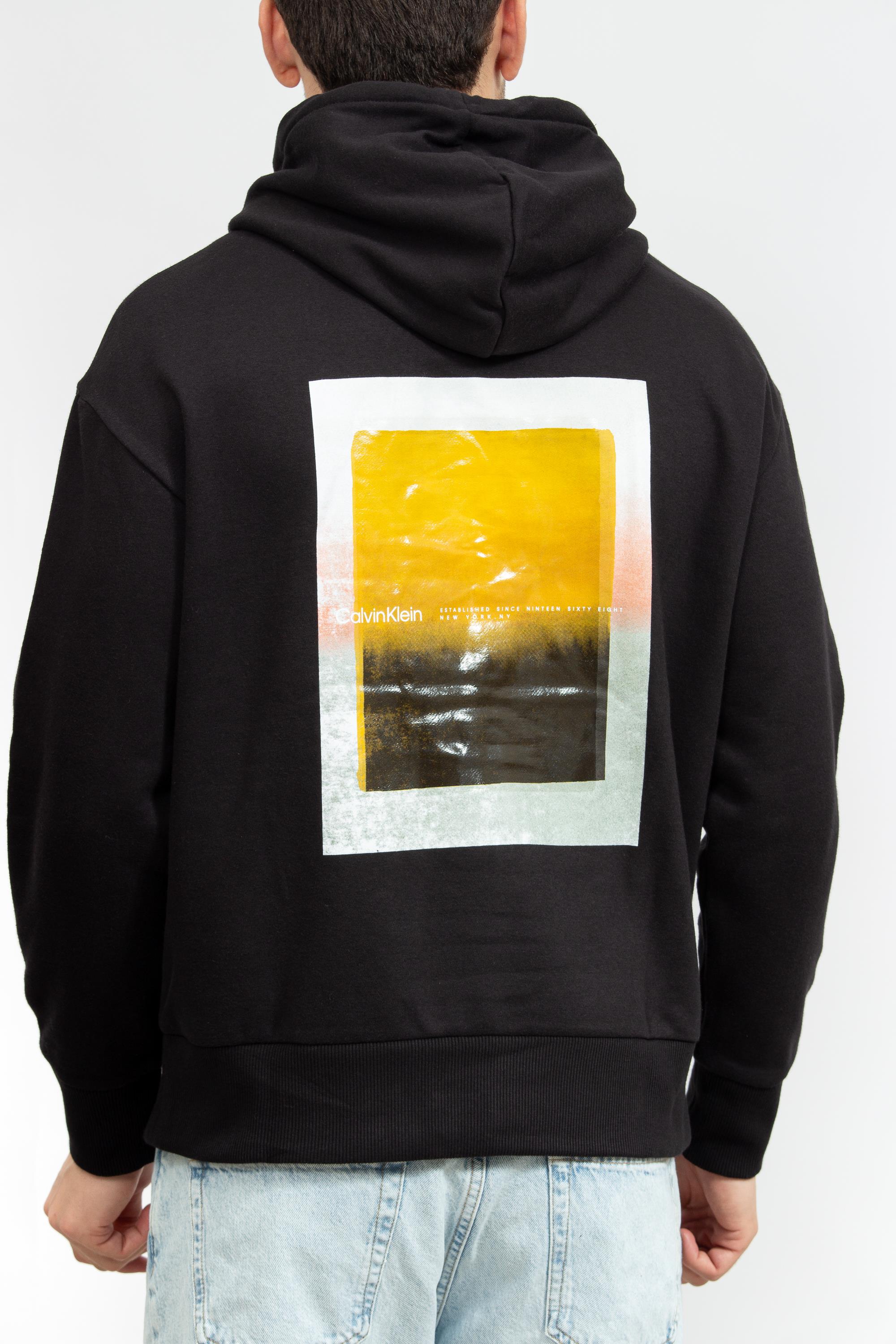 Calvin Klein Sense Layer Back Graphic Erkek Kapüşonlu Sweatshirt