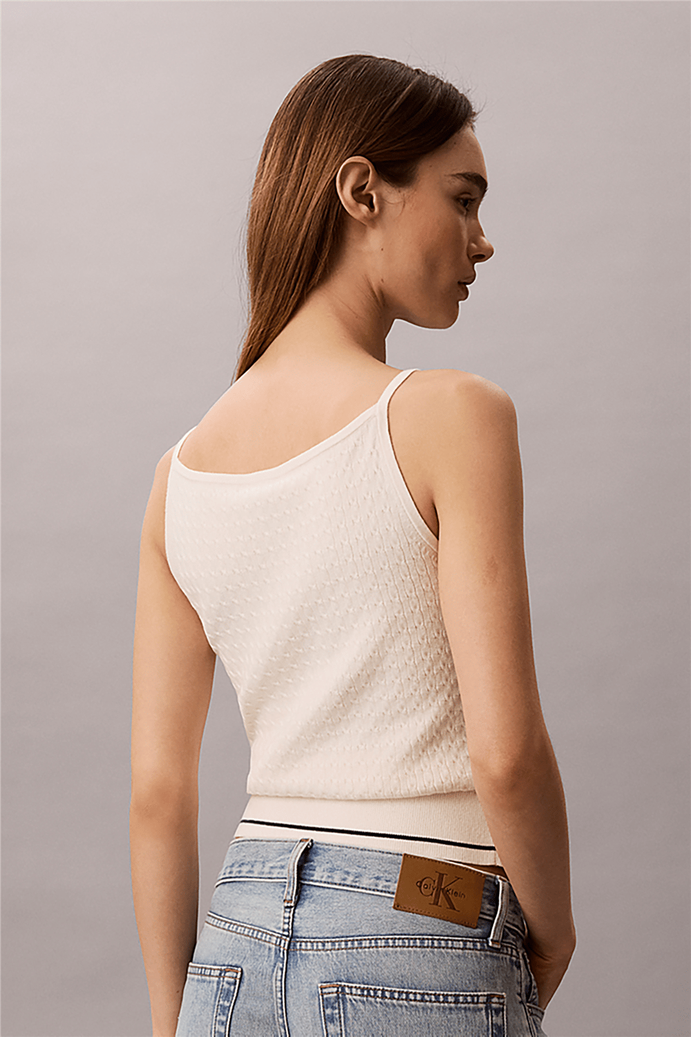 Calvin Klein Sl Slim Woven Label Kadın Triko