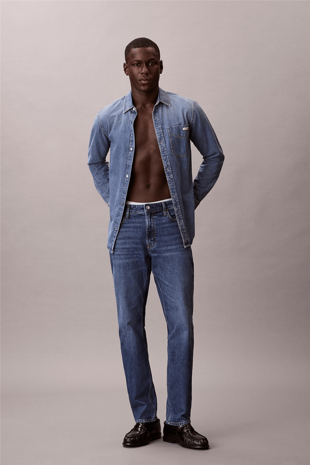 Calvin Klein Slim Hampton Jean Erkek Jean Pantolon Mavi