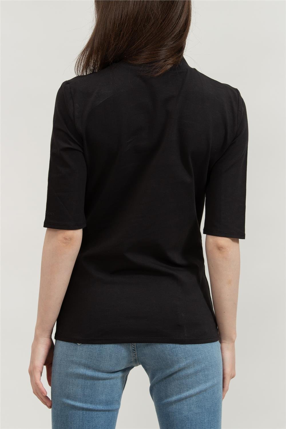 Calvin Klein Smooth Cotton Stretch Mock Top Kadın Kapüşonlu Sweatshirt