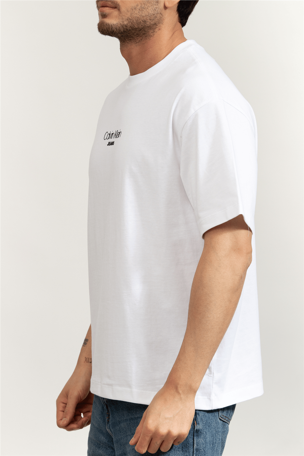 Calvin Klein SS 16S Rlxd Fit CKJ Graphic Tee Erkek Bisiklet Yaka T-Shirt