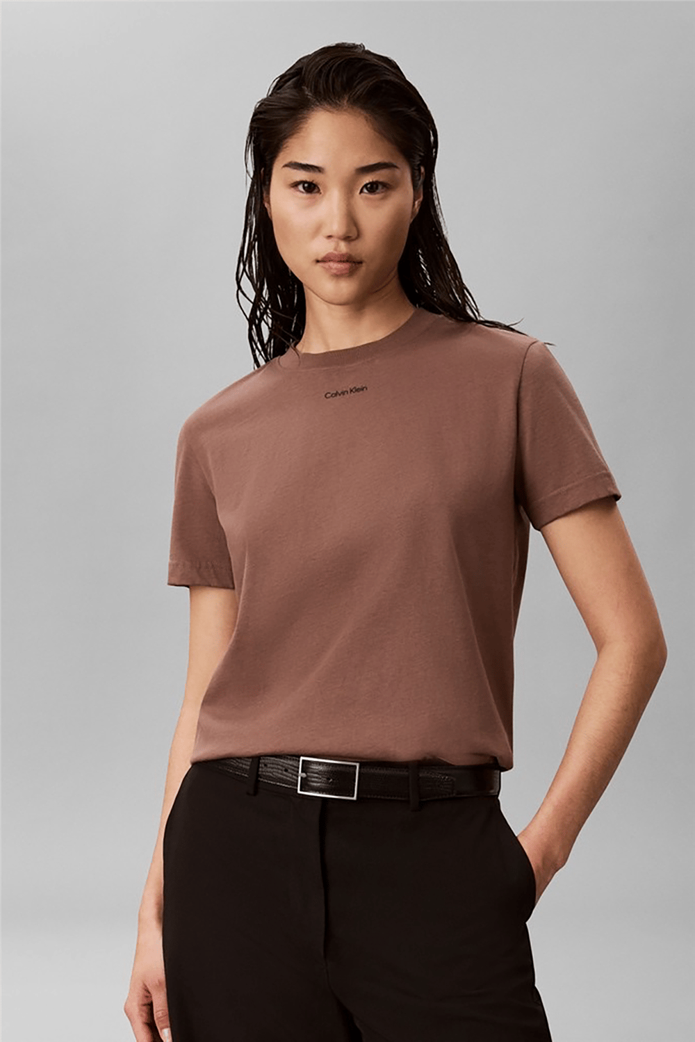 Calvin Klein SS 20S Classic Logo Tee Kadın Bisiklet Yaka T-Shirt