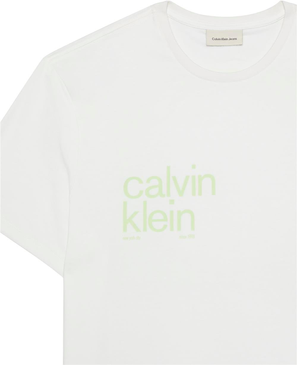 Calvin Klein Ss 20S io Circ Grap Erkek Bisiklet Yaka T-Shirt