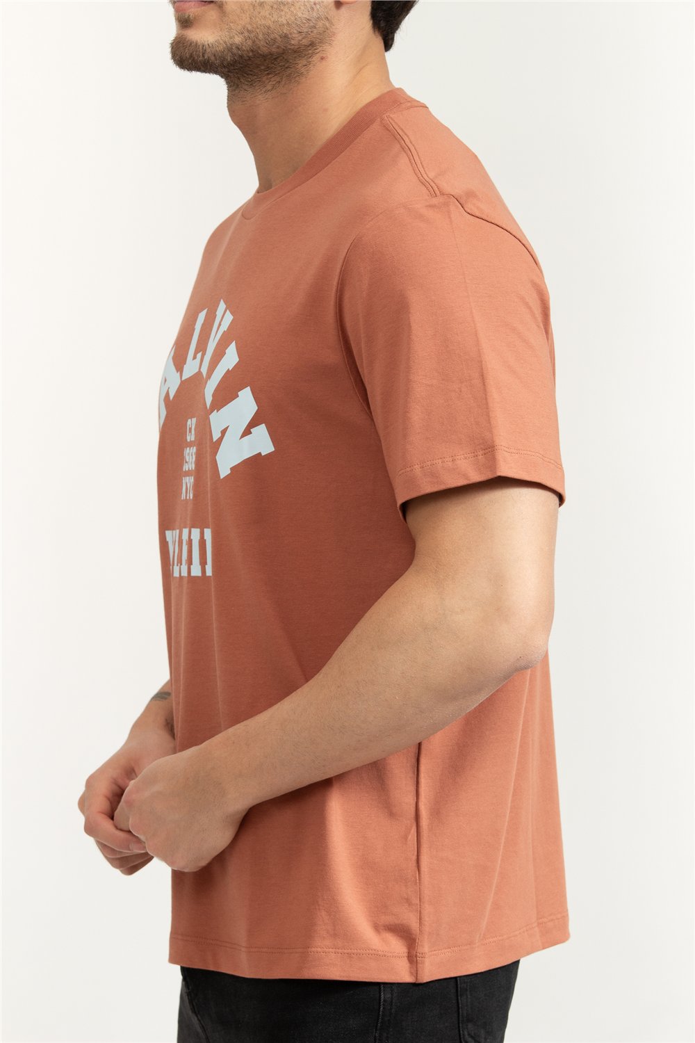 Calvin Klein SS 20S LN Calvin College Graphic Erkek Bisiklet Yaka T-Shirt