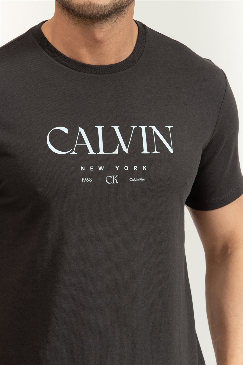 Calvin Klein SS 20S LN Calvin Graphic Tee Erkek Bisiklet Yaka T-Shirt