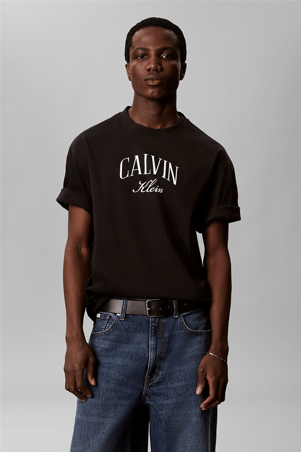 Calvin Klein Ss 20S Rlx Seasonal Graphic Tee Erkek Bisiklet Yaka T-Shirt Siyah